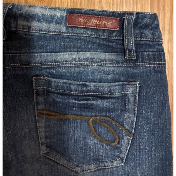 Womens Foxy Jeans Medium Wash Bootcut Jeans Back Pocket Stitch Detailing Size 9 - Picture 9 of 12